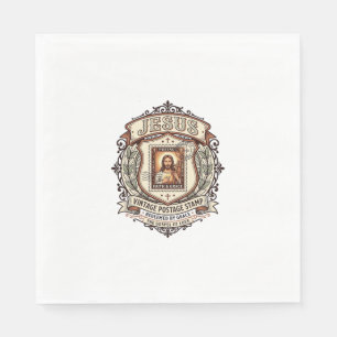 Jesus Vintage Postage Stamp Jesus Vintage Postage Napkin