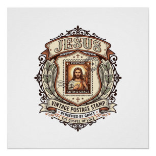Jesus Vintage Postage Stamp Jesus Vintage Postage Poster