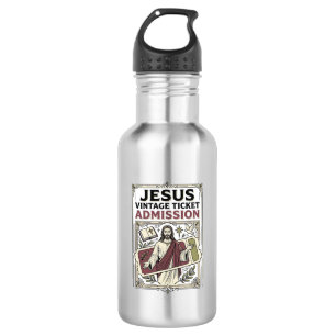 Jesus Vintage Ticket Admission Jesus Vintage Ticke 532 Ml Water Bottle