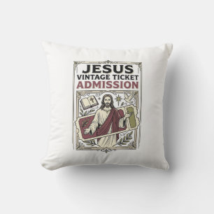 Jesus Vintage Ticket Admission Jesus Vintage Ticke Cushion