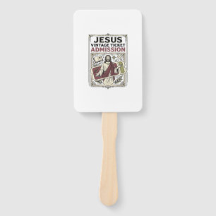 Jesus Vintage Ticket Admission Jesus Vintage Ticke Hand Fan