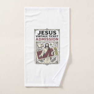 Jesus Vintage Ticket Admission Jesus Vintage Ticke Hand Towel