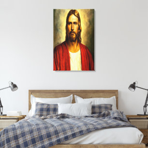 Jesus Vintage white and red outfit blur Canvas Print