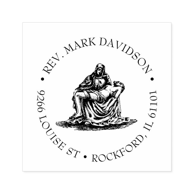 Jesus Virgin Mary Pieta Religious Catholic Rubber Stamp (Imprint)