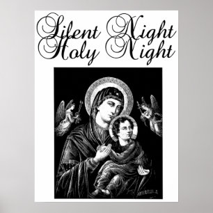 Jesus Virgin Mary Silent Night Christmas art Poster