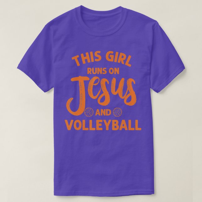 Jesus Volleyball Gift For Girls Mum Athlete Teen Y T-Shirt (Design Front)