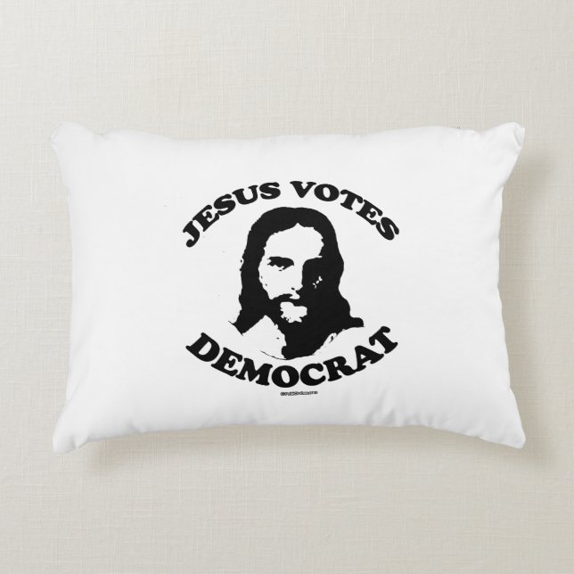 Jesus votes democrat decorative cushion (Front)