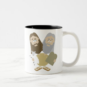 Jesus vs Moses Two-Tone Coffee Mug