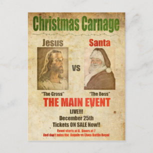 Jesus vs Santa Holiday Postcard