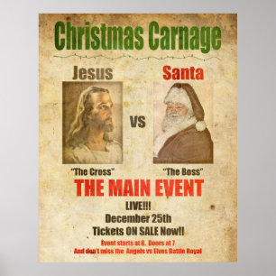 Jesus vs Santa Poster