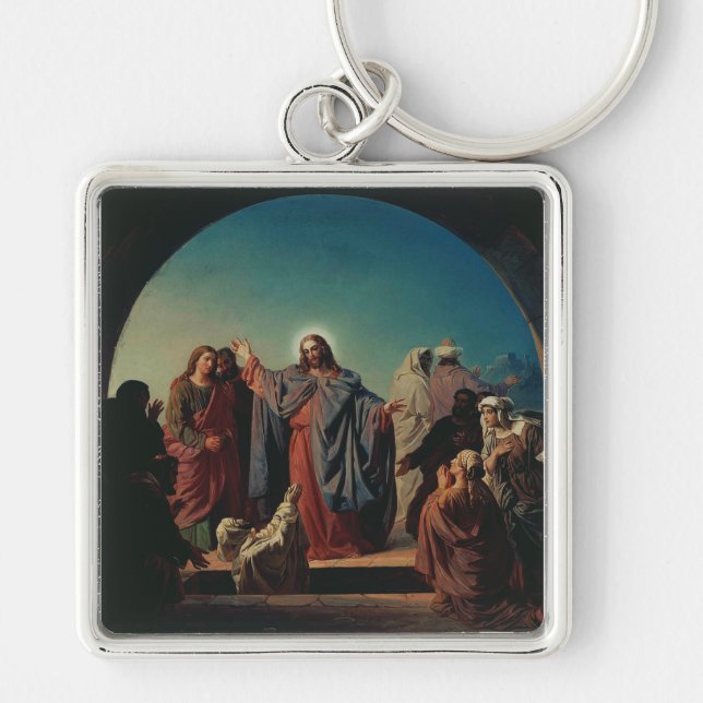 Jesus Wakes Lazarus by Robert Wilhelm Ekman  Key Ring (Front)