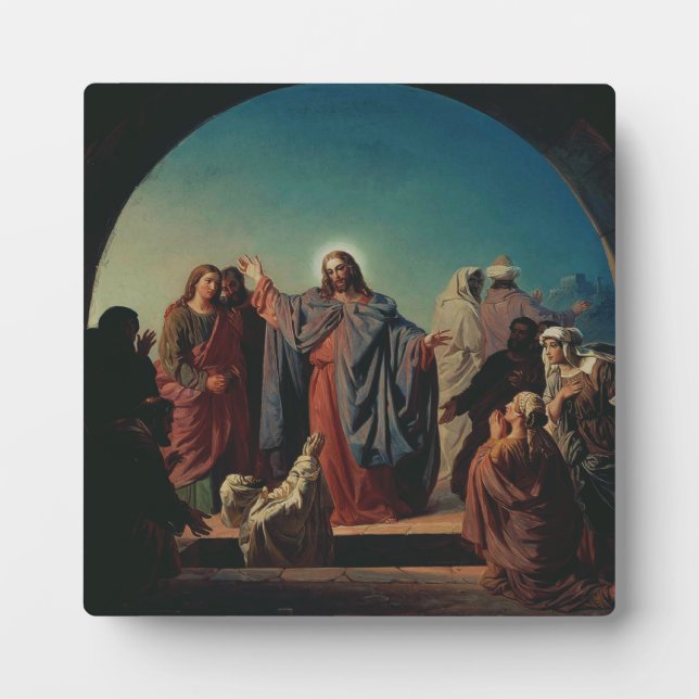 Jesus Wakes Lazarus by Robert Wilhelm Ekman  Plaque (Front)