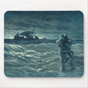 Jesus Walking on the Sea Bible Mouse Mat
