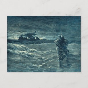 Jesus Walking on the Sea Bible Postcard