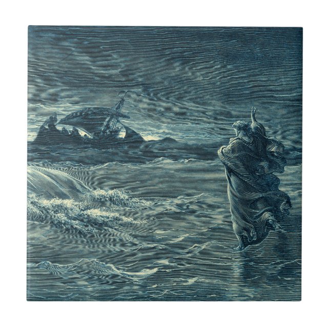 Jesus Walking on the Sea | Bible Tile (Front)