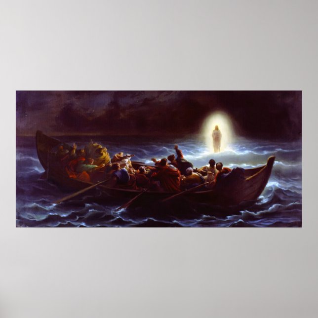 Jesus Walking on the Water, Amedee Varin Poster (Front)