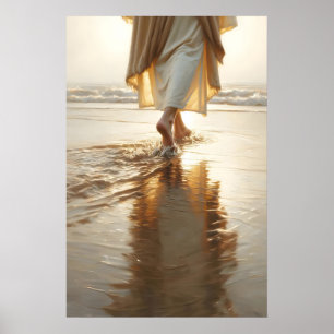 Jesus Walking on Water Jesus Christ Easter Paintin Poster