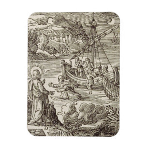 Jesus walking on water magnet