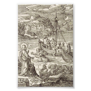 Jesus walking on water photo print