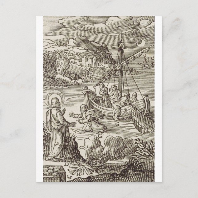 Jesus walking on water postcard (Front)