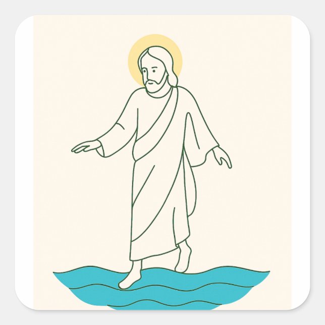 Jesus Walking on Water Sticker (Front)