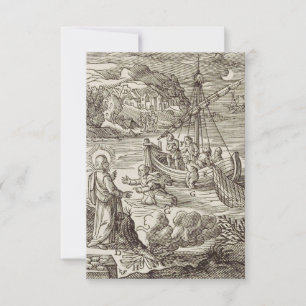 Jesus walking on water thank you card