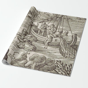 Jesus walking on water wrapping paper