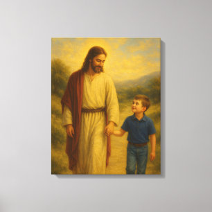 Jesus Walking With Boy™ LDS Wall Art Canvas