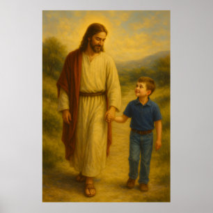 Jesus Walking With Boy™ LDS Wall Art Poster