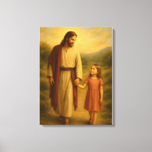Jesus Walking With Girl™ LDS Wall Art Canvas