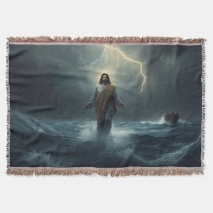 Jesus Walks on Water: Christian Blanket