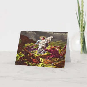 Jesus Walks on Water Greeting card