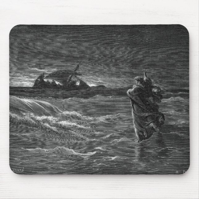 Jesus Walks on Water Mouse Mat (Front)