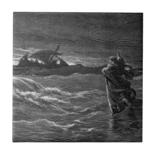 Jesus Walks on Water Tile