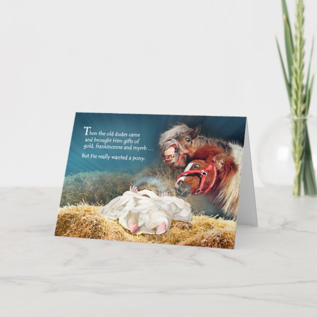 Jesus Wants a Pony for Christmas Holiday Card (Front)