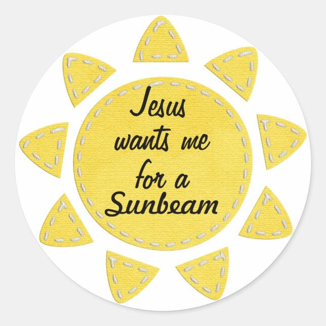"Jesus Wants Me For A Sunbeam" LDS Stickers (Front)