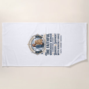 Jesus Warehouse Logistics Graphic Tee Christian Ar Beach Towel