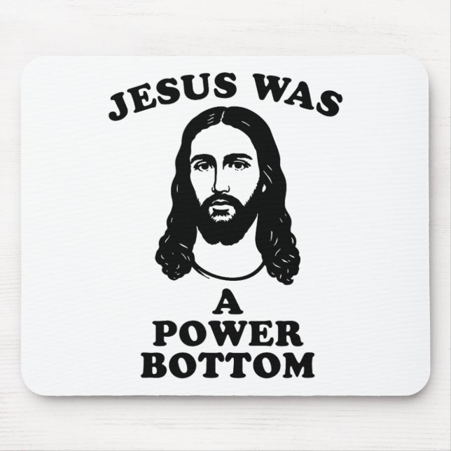 Jesus Was A Power Bottom Funny Pride Christmas Gag Mouse Mat (Front)