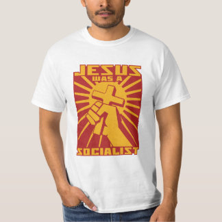 Jesus Was a Socialist Retro Red and Yellow T-Shirt