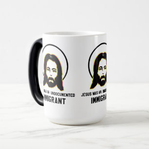 Jesus Was An Undocumented Immigrant Black Trippy Magic Mug