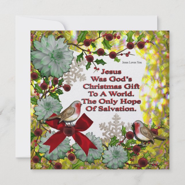 Jesus Was God's Christmas Gift Holiday Card (Front)