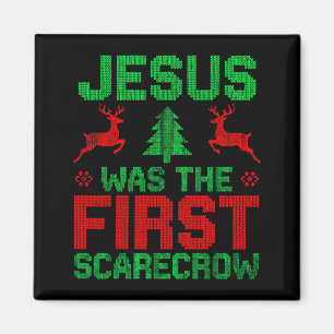 Jesus Was The First-ecrow Reindeer Ugly Sweater Xm Magnet