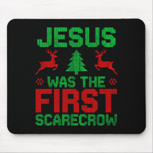 Jesus Was The First-ecrow Reindeer Ugly Sweater Xm Mouse Mat