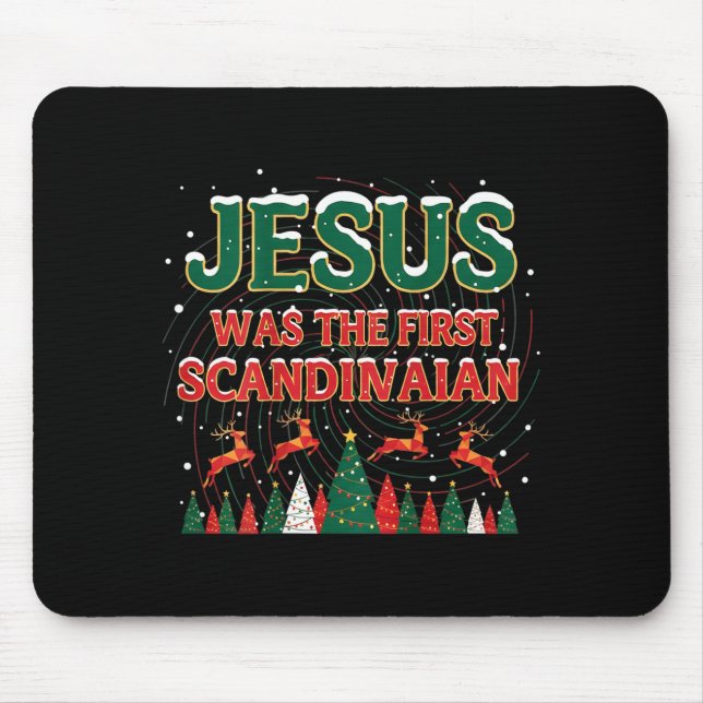 Jesus Was The First Ecrow Ugly Sweater Style  Mouse Mat (Front)