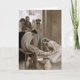 Jesus Washing Disciples' Feet   Albert Edelfelt Card