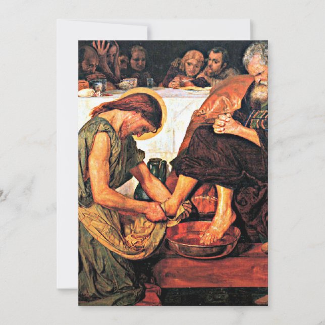Jesus Washing Peter's Feet, fine art painting Card (Front)