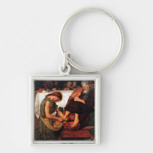 Jesus Washing Peter's Feet Key Ring