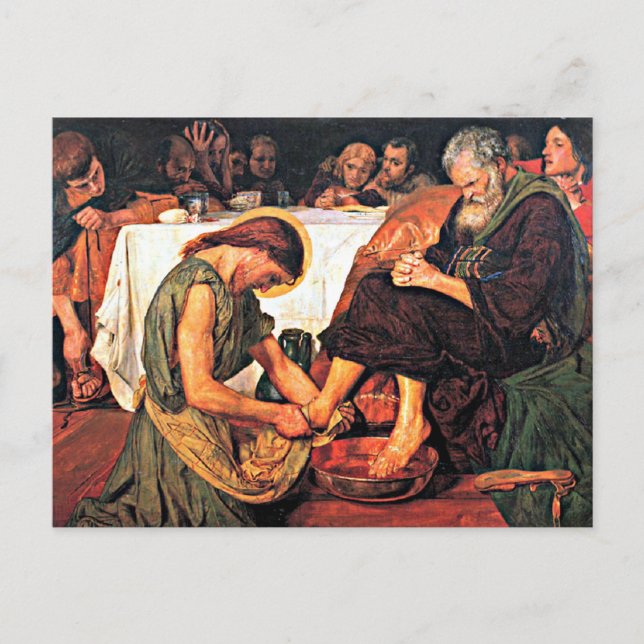 Jesus Washing Peter's Feet Postcard (Front)