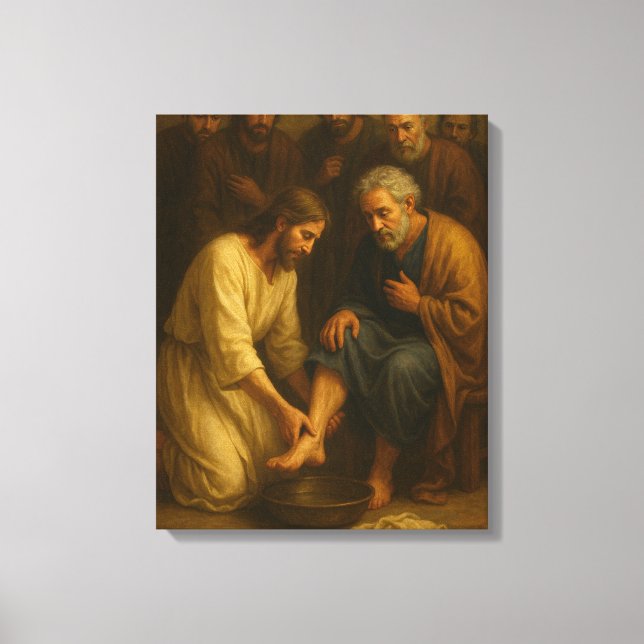 Jesus Washing the Disciples’ Feet™ LDS Art Canvas Print (Front)