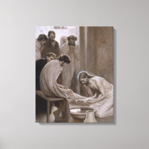 Jesus Washing the Feet of His Disciples (Edelfelt) Canvas Print
